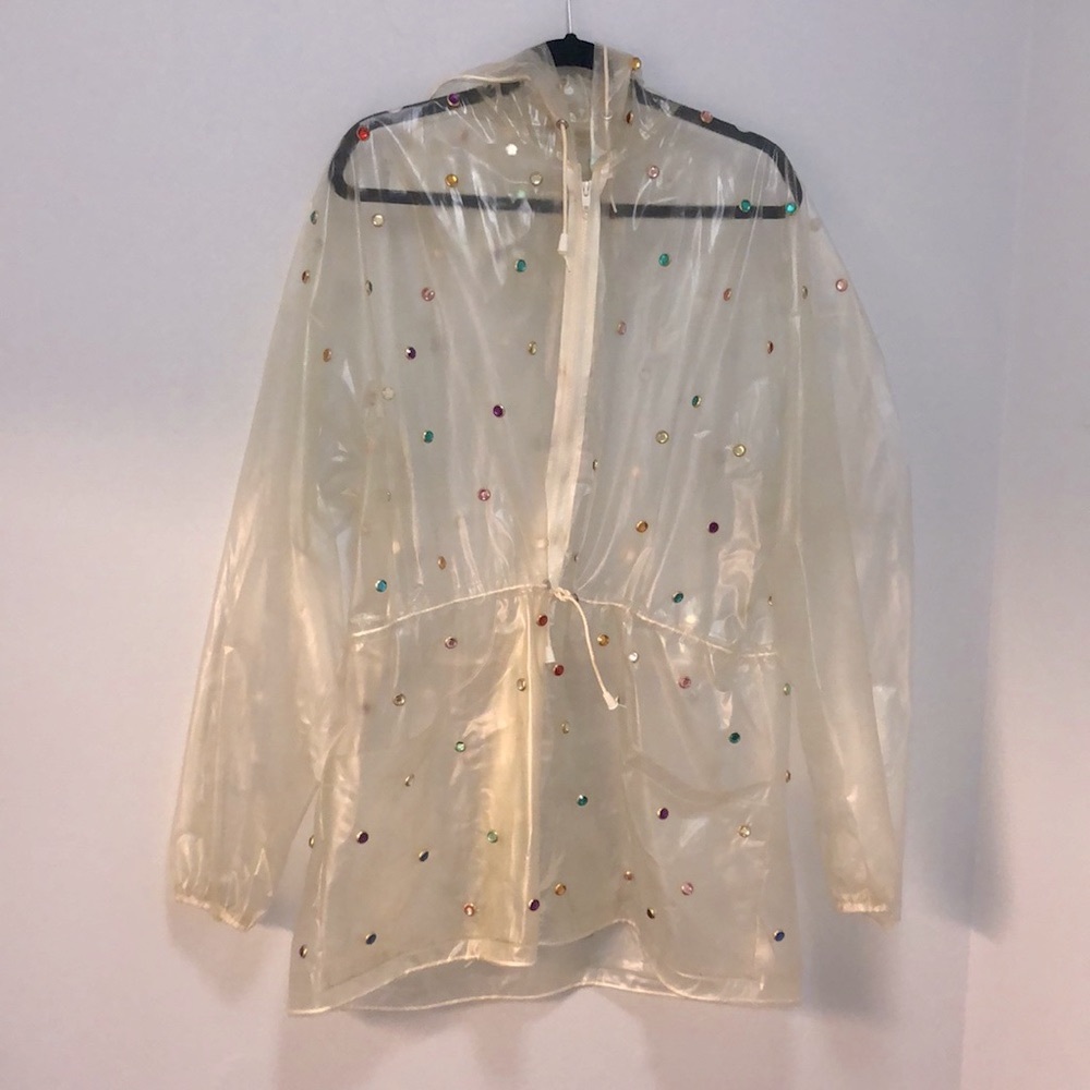 Vintage Bejeweled PVC Raincoat✨